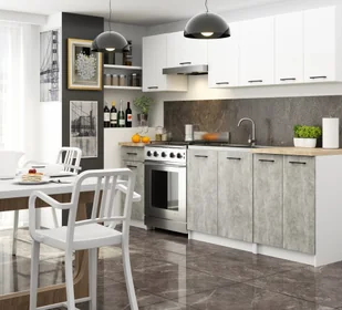 Szafka OLIWIA S80 3SZ + BLAT BIAŁA / BETON - Meble kuchenne - miniaturka - grafika 5