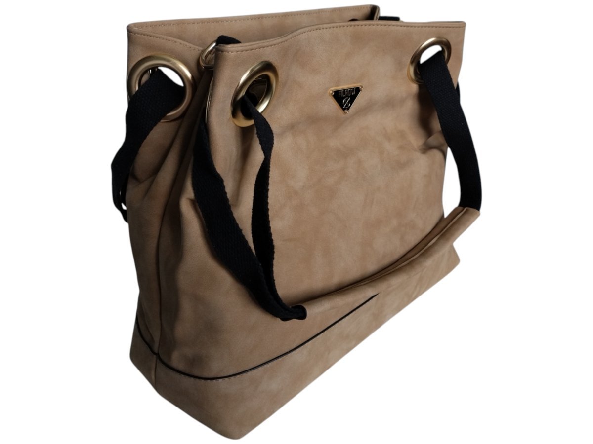 Torebka Damska Shopper Z Przegrodą Duża Brązowa Praktyczna Torba Na Ramię