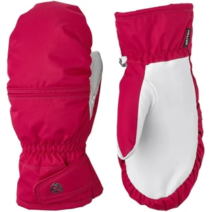 Hestra Primaloft Leather, mitenki narciarskie, damskie, różowy/biały - Rękawice narciarskie - miniaturka - grafika 1