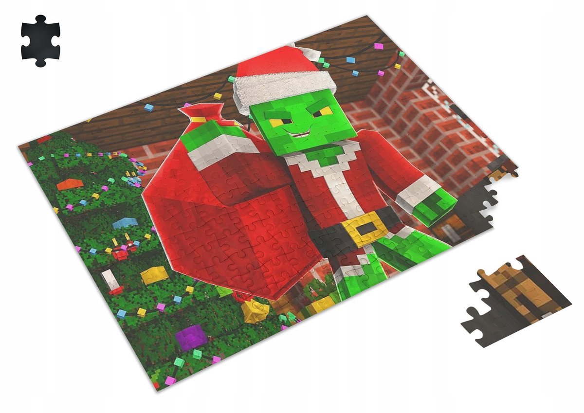 PUZZLE Minecraft Świąteczne Grinch Christmas + IMIĘ Pudełko A3 252 el. #7
