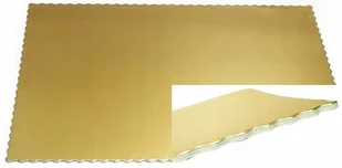 Podkład prostokątny gruby złoty 30x40 pod tort fala sztywny 2400g Włochy - Dodatki do ciast w proszku - miniaturka - grafika 1