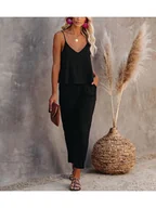 Spodnie damskie - Milan Kiss 2-częściowy zestaw w kolorze czarnym - miniaturka - grafika 1