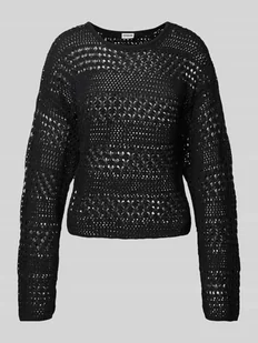 Sweter z dzianiny z okrągłym dekoltem model ‘LAIKA’ - Swetry damskie - miniaturka - grafika 1