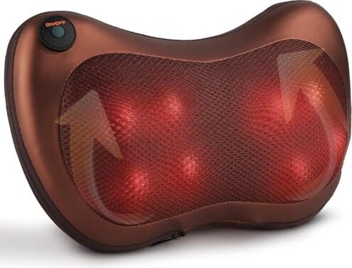 Elektryczna poduszka masująca, funkcja podgrzewania przycisku masażu shiatsu, obrót szyi 3D, głęboki masaż ugniatający, wózek na plecy, biuro, dom, idealny prezent dla całej rodziny