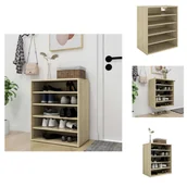 Szafki na buty - vidaXL Szafka na buty dąb sonoma 60x35x70 cm materiał drewnopochodny - Półki i szafki na buty - miniaturka - grafika 1