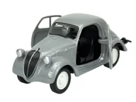 Samochody i pojazdy dla dzieci - WELLY OLD TIMER 1936 FIAT 500 TOPOLINO SZARY 1:34 SAMOCHÓD NOWY METALOWY MODEL - miniaturka - grafika 1
