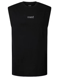 Koszulki męskie - Mavi T-shirt męski z nadrukiem bez rękawów, czarny, M - grafika 1