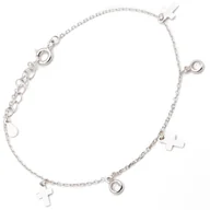 Bransoletki - Srebrna bransoletka krzyżyki z cyrkoniami - miniaturka - grafika 1