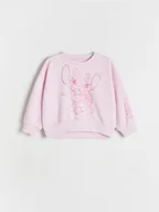 Bluzy dla dziewczynek - Reserved - Bluza Lilo & Stitch - pastelowy róż - miniaturka - grafika 1