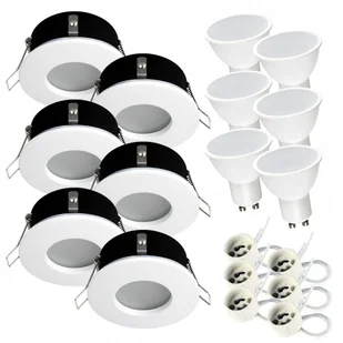 6 x Oprawa wpuszczana halogen IP44 Led GU10 7W - Oprawy, klosze i abażury - miniaturka - grafika 1