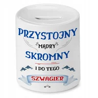 Skarbonki - Skarbonka Dla Szwagra na Urodziny Imieniny Prezent z Nadrukiem ze Zdjęciem + Opakowanie na prezent (wzór 01) - miniaturka - grafika 1