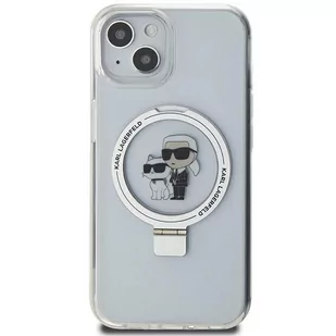 Etui Karl Lagerfeld KLHMP14SHMRSKCH Apple iPhone 14 / 15 hardcase Ring Stand Karl&Choupettte MagSafe biały/white - Etui i futerały do telefonów - miniaturka - grafika 4