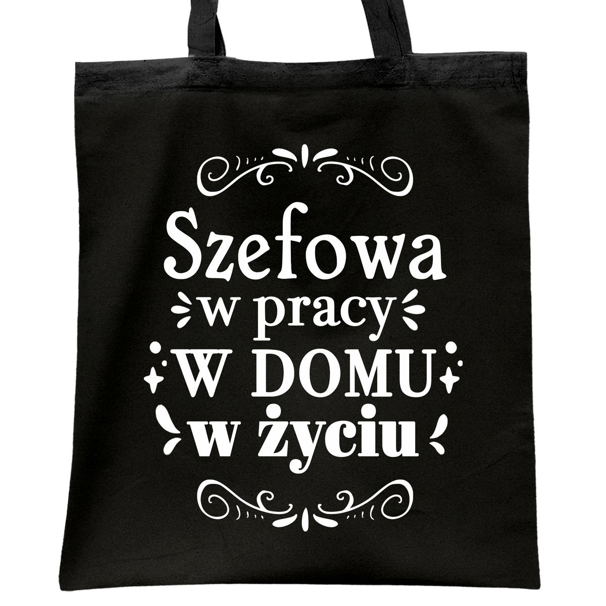 Torba bawełniana czarna na zakupy Dzień Kobiet Dla Kobiety Prezent
