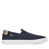 Trampki damskie - Tenisówki Tommy Hilfiger Vulc Canvas Slip-On Sneaker FW0FW08645 Granatowy - miniaturka - grafika 1
