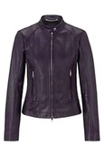 Kurtki damskie - BOSS Damska kurtka skórzana C_Samoka, Dark Purple506, 38 - miniaturka - grafika 1