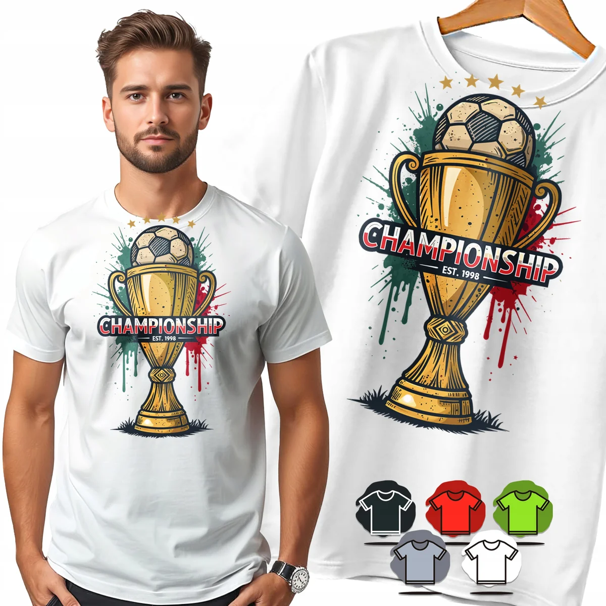KOSZULKA MĘSKA T-SHIRT - CHAMPIONSHIP PUCHAR LIGI PIŁKARSKIEJ - M