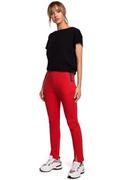 Spodnie sportowe damskie - Dresowe Spodnie z Rozciętą Nogawką - Czerwone - miniaturka - grafika 1