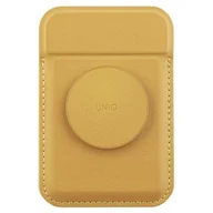 Portfele - UNIQ Flixa magnetyczny portfel na karty z podpórką żółty/canary yellow MagSafe - miniaturka - grafika 1