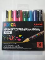 Kredki, ołówki, pastele i pisaki - POSCA Zestaw markerów plakatowych PC-5M  8 szt - miniaturka - grafika 1