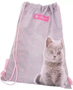 Worek na obuwie AD1 Astrabag Pinky Kitty ASTRA - ASTRA papiernicze - Worki na buty - miniaturka - grafika 1