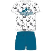 Piżamy dla dziewczynek - Komplet chłopięcy piżama z krótkim rękawem Jurassic World Morski - miniaturka - grafika 1