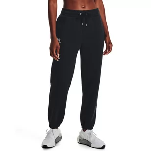 Damskie spodnie dresowe Under Armour Essential Fleece Joggers - czarne - UNDER ARMOUR - Spodnie sportowe damskie - miniaturka - grafika 1