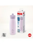 Sztućce dla dzieci - NUK Bidon "Mini-Me Flip Cup Flowers" w kolorze fioletowym - 450 ml - miniaturka - grafika 1