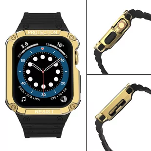 Protect Strap Band opaska z etui do Watch 7 / 6 / 5 / 4 / 3 / 2 / SE (41 / 40 / 38mm) obudowa pancerny pokrowiec na zegarek czarny - Etui i futerały do telefonów - miniaturka - grafika 4