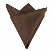 Krawaty i muchy męskie - Poszetka męska w drobną kratkę - brązowa - miniaturka - grafika 1