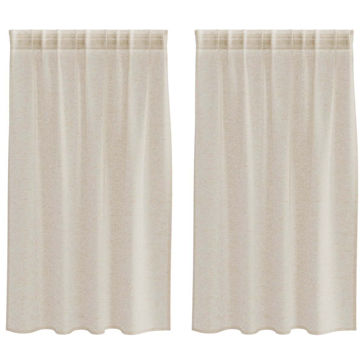 vidaXL Zasłony z zasłonami 2 pcs Piasek 140 x 140 cm Poliester
