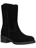 Botki damskie - Wojas Skórzane botki w kolorze czarnym - miniaturka - grafika 1