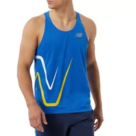 Koszulki męskie - Koszulka New Balance MT21276CH1 - niebieska - miniaturka - grafika 1