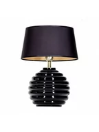 Lampy stojące - 4concepts Stojąca LAMPKA sypialniana ANTIBES BLACK L216222514 abażurowa LAMPA nocna czarna złota L216222514 - miniaturka - grafika 1