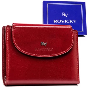 Klasyczny, skórzany portfel damski na zatrzask — Rovicky - Portfele - miniaturka - grafika 1
