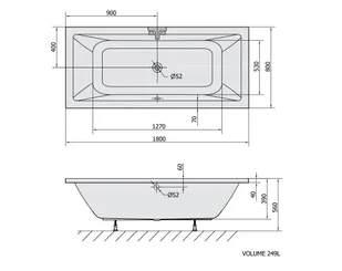 Polysan Krysta Wanna prostokątna 180x80 cm do zabudowy biały mat 71710.11 - Wanny - miniaturka - grafika 2