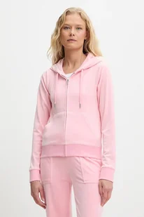 Juicy Couture bluza damska kolor różowy z kapturem gładka JCAP176 - Bluzy damskie - miniaturka - grafika 1