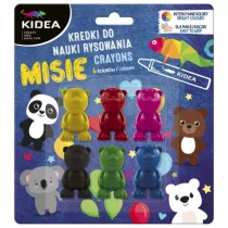 Kredki Kidea Misie Do Nauki Pisania 6 Kolorów KMNE6KKA - Kredki, ołówki, pastele i pisaki - miniaturka - grafika 1