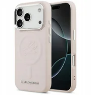 Etui i futerały do telefonów - Karl Lagerfeld Initial & Metal Logo MagSafe Case for iPhone 17 Pro Max Pink - miniaturka - grafika 1