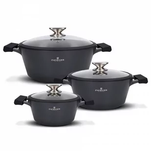 Zwieger Black Stone Zestaw Garnków 6 El - Zestawy garnków i patelni Zwieger Black Stone Zestaw Garnków 6 El - Zestawy garnków i patelni - miniaturka - grafika 1