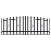 Akcesoria do ogrodzeń - Brama dwuskrzydłowa DAMIAN 400 x 1,30-1,50 cm ocynk RAL9005 - miniaturka - grafika 1