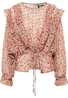 Bluzki damskie - DreiMaster bluzka z długim rękawem damska 37323963, Różowy, wielokolorowy., L - miniaturka - grafika 1