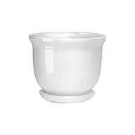 Donice - Doniczka ceramiczna z podstawką grecka 20 x 25 cm biały (odcień szary) połysk symbol 641 - miniaturka - grafika 1