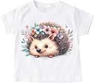 Koszulki dla dziewczynek - Koszulka z jeżem - wzór jeż52 - miniaturka - grafika 1