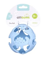 Grzechotki dla dzieci - GiliGums Piłeczka silikonowa Dino niebieska - miniaturka - grafika 1