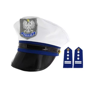 Akson Akson, Czapka Policjanta z pagonami do zabawy dla dzieci, rozmiar S - Stroje karnawałowe - miniaturka - grafika 1