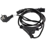 Kable komputerowe i do monitorów - LANBERG LANBERG Kabel zasilający CEE 7/7 2x IEC 320 C13 VDE 2M czarny (CA-C13C-13CC-0018-BK) - miniaturka - grafika 1