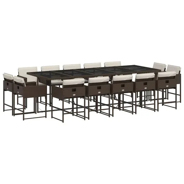 Zestaw mebli ogrodowych rattan PE 275x106x73 brązowy