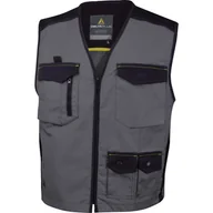 Odzież robocza - Delta Plus Kamizelka MACH SPIRIT z poliestru (40%) bawełny (60%) 270 g/m2 kolor szaro-czarny rozmiar 3XL CORP M5GILGN3X M5GILGN3X - miniaturka - grafika 1