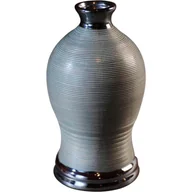 Wazony i flakony - Wazon popielaty z grafitowymi wykończeniami p - miniaturka - grafika 1