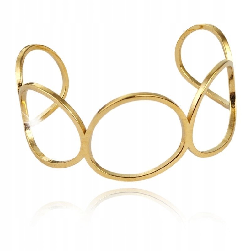 Bransoletka Na Rękę Stal Chirurgiczna Pozłacana 14K Złotem, Regulowana